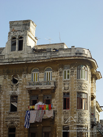 Building with a colorful balcony